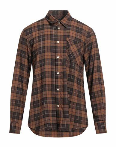 Officina 36 Man Shirt Brown Viscose, Polyester Cover