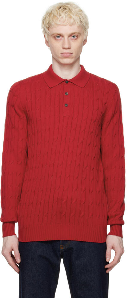 Ghiaia Cashmere Red Spread Collar Polo Cover