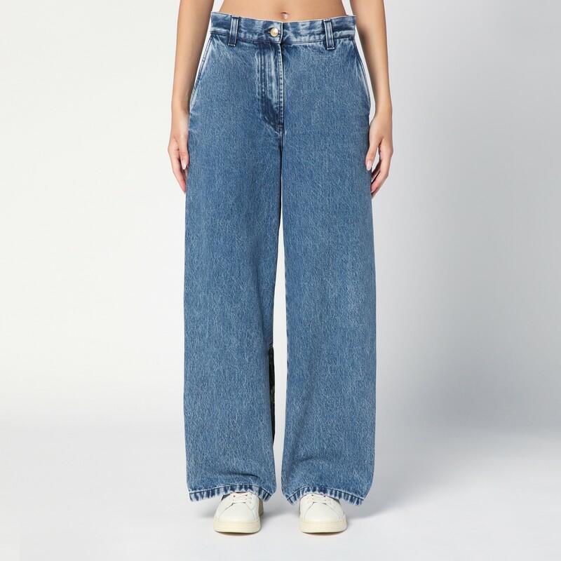 Palm Angels Baggy jeans with jungle insert Cover