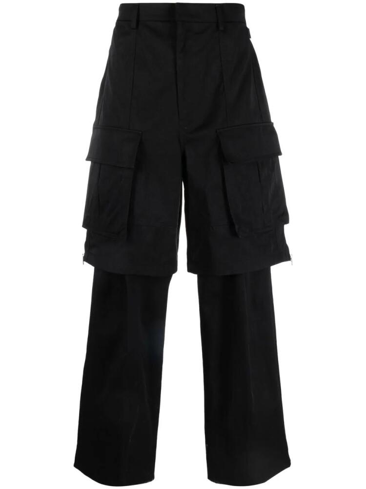 Juun.J straight-leg cargo trousers - Black Cover