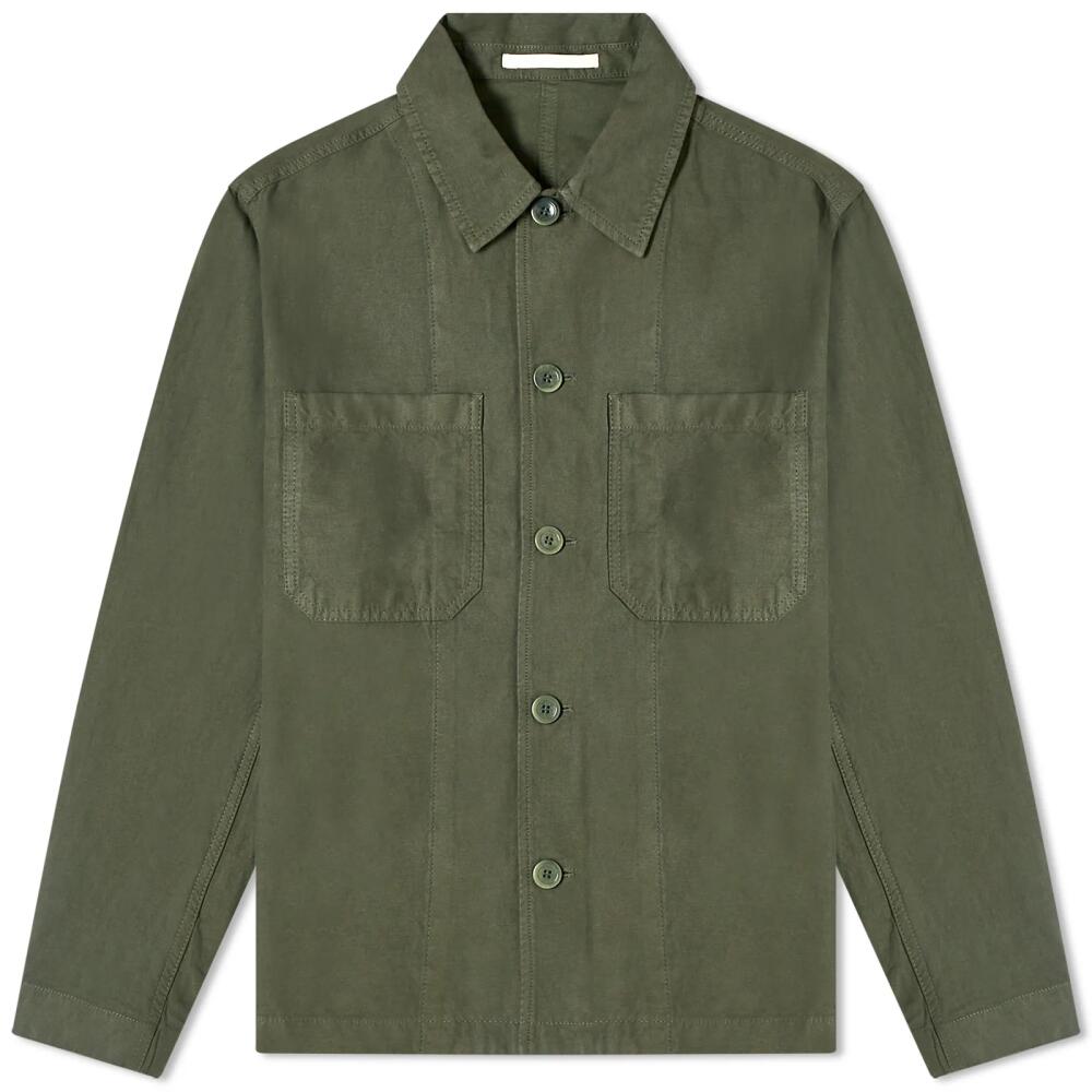 Norse Projects Men's Tyge Cotton Linen Overshirt in Spruce Green Cover