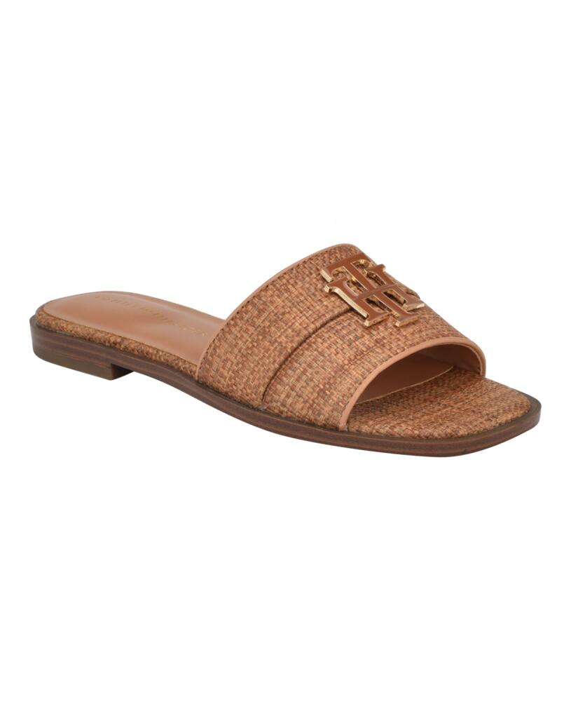 Tommy Hilfiger Women's Tanyha Casual Flat Sandals - Medium Brown - Manmade Cover