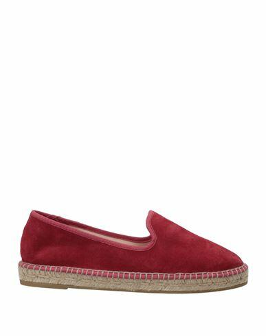 Espadrilles Woman Espadrilles Brick red Soft Leather, Textile fibers Cover