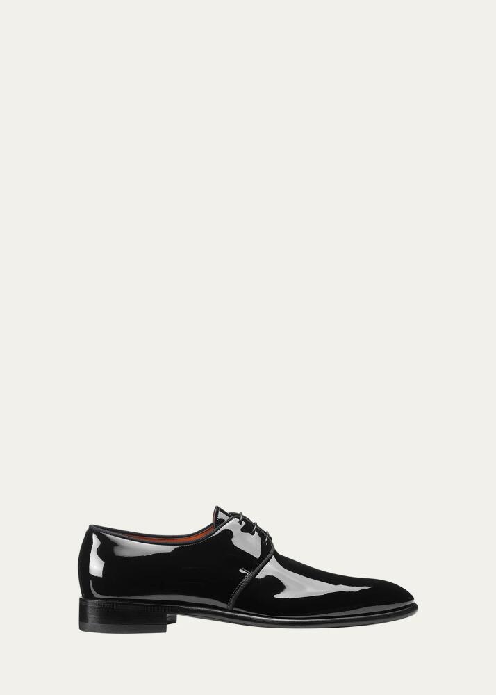 Santoni Men's Isogram Patent Leather Derby Shoes Cover