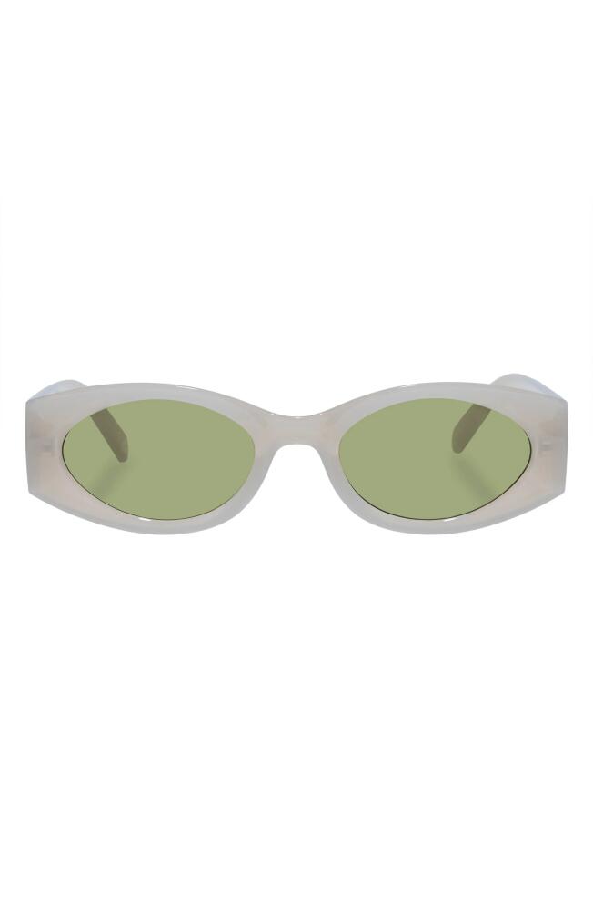 Le Specs Mermaiden 52mm Rectangular Sunglasses in Oatmeal Cover