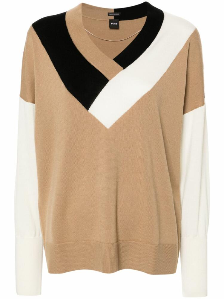 BOSS Floricana colour-block jumper - Neutrals Cover