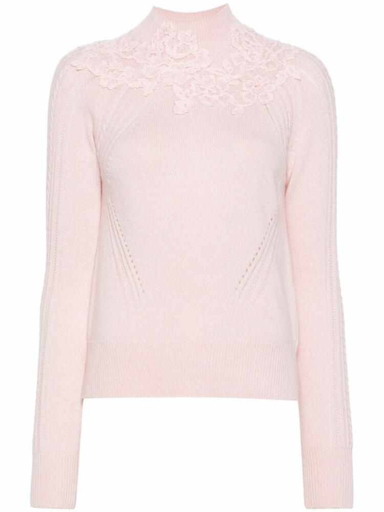 Ermanno Scervino floral-lace sweater - Pink Cover