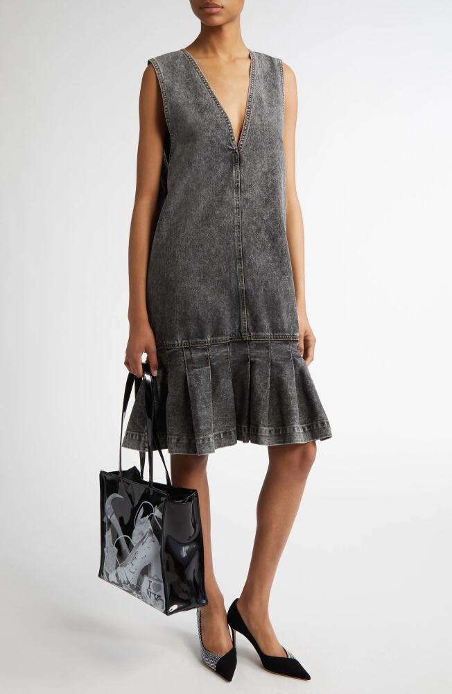 Vaquera Sleeveless Denim Dress in Washed Black Cover