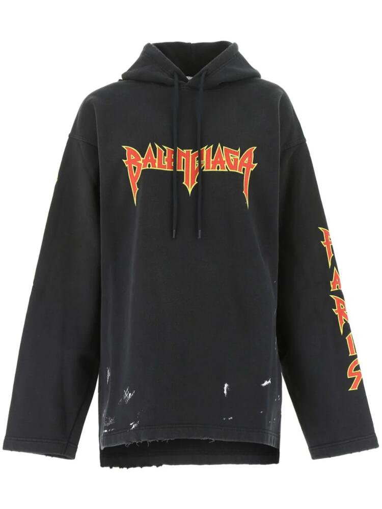 Balenciaga printed cotton hoodie - Black Cover