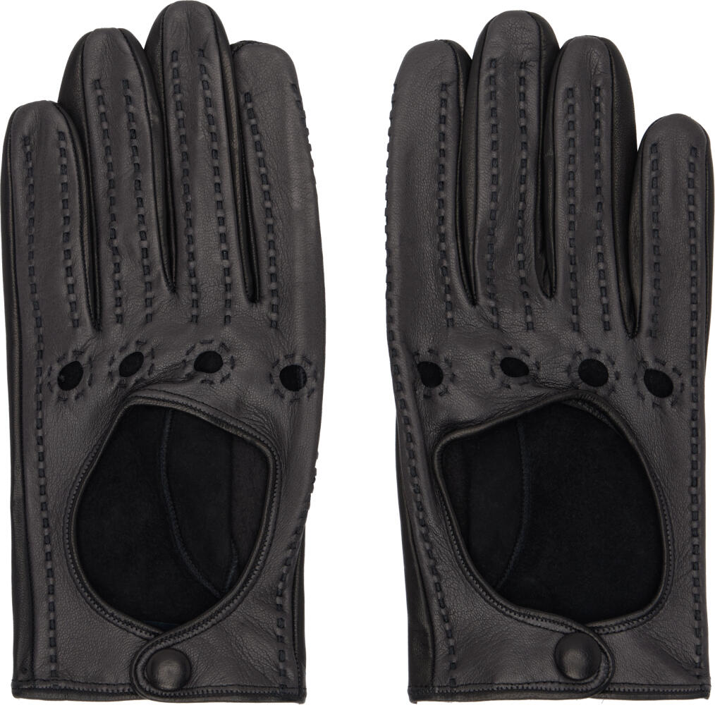 Omar Afridi Black Nappa Driving Gloves Cover