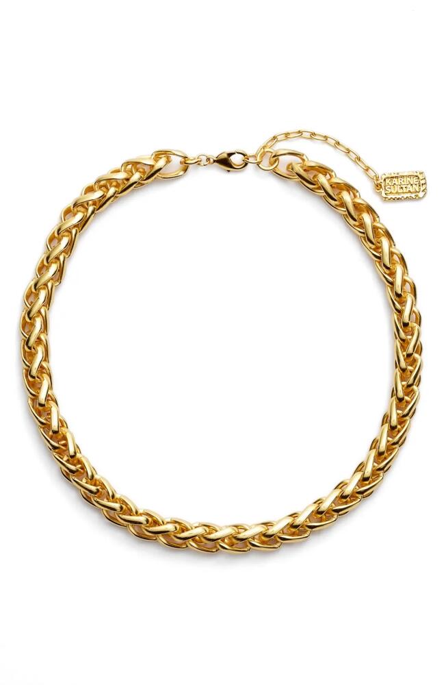 Karine Sultan Braided Link Collar Necklace in Gold Cover