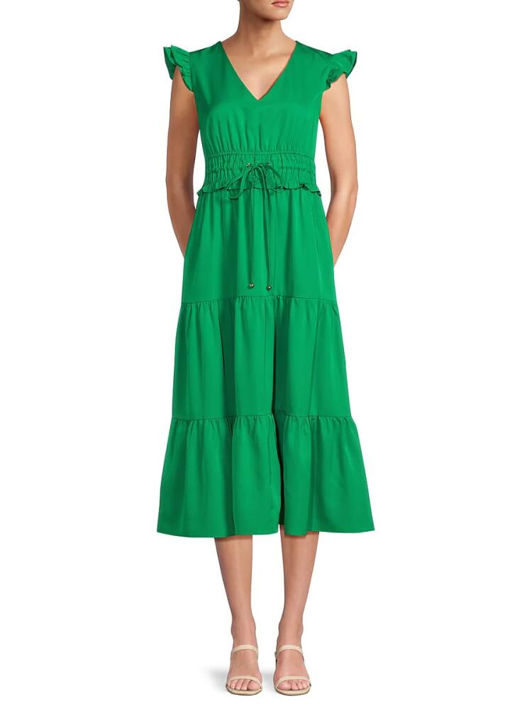 Area Stars Women's Etten Ruffle Tiered Midi Dress - Green Cover