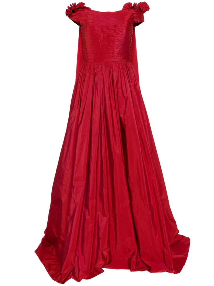 Elie Saab cape-effect taffeta gown - Red Cover