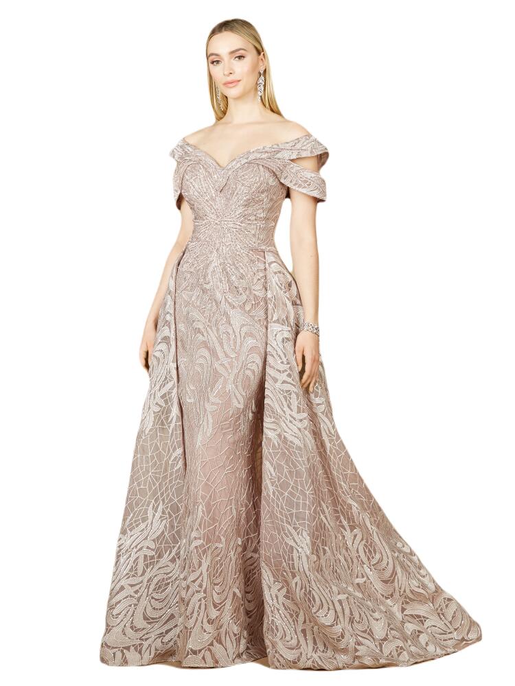 LARA New York Off Shoulder Mermaid Lace Gown in Rosewater Cover