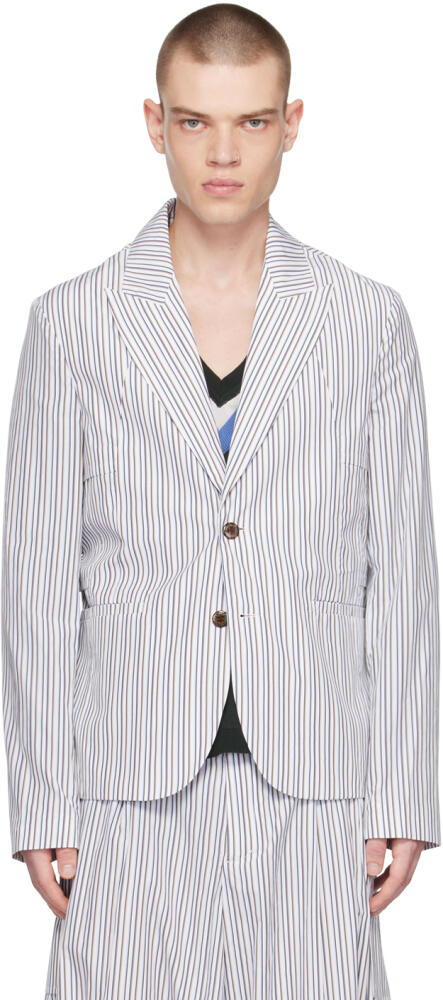 Kiko Kostadinov White Ria Ventilation Blazer Cover