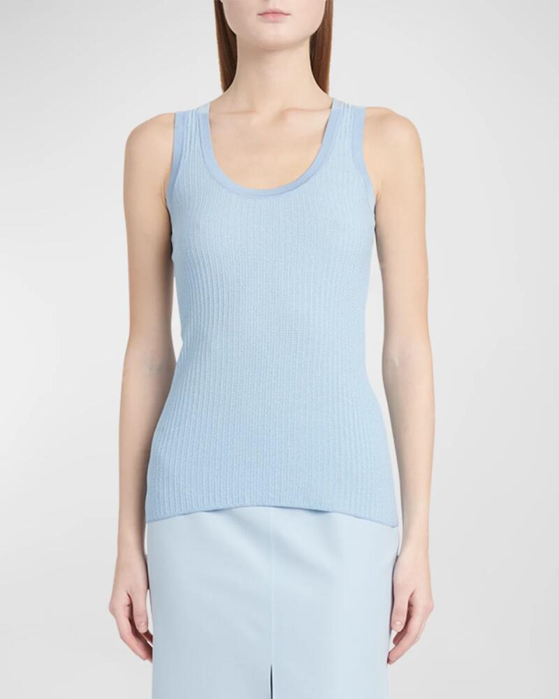 Ferragamo Cotton Silk Micro Jacquard Tank Top Cover