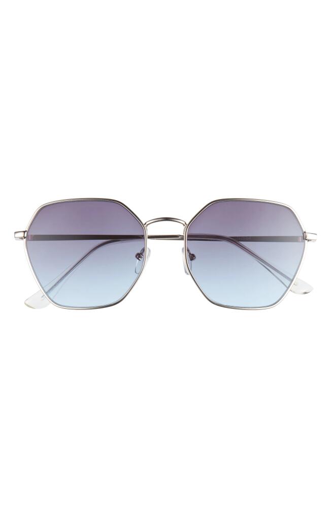 BP. 51mm Gradient Hexagonal Sunglasses in Silver- Blue Cover