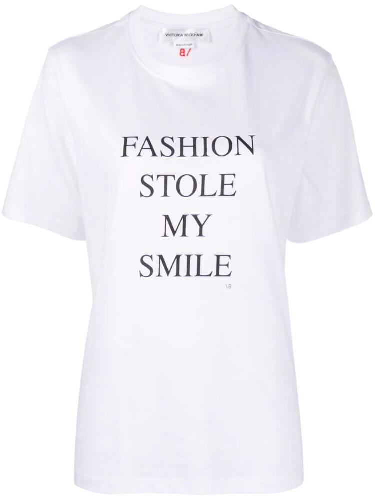 Victoria Beckham slogan-print organic cotton T-shirt - White Cover