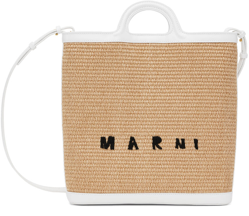 Marni Beige & White Tropicalia Crossbody Tote Cover