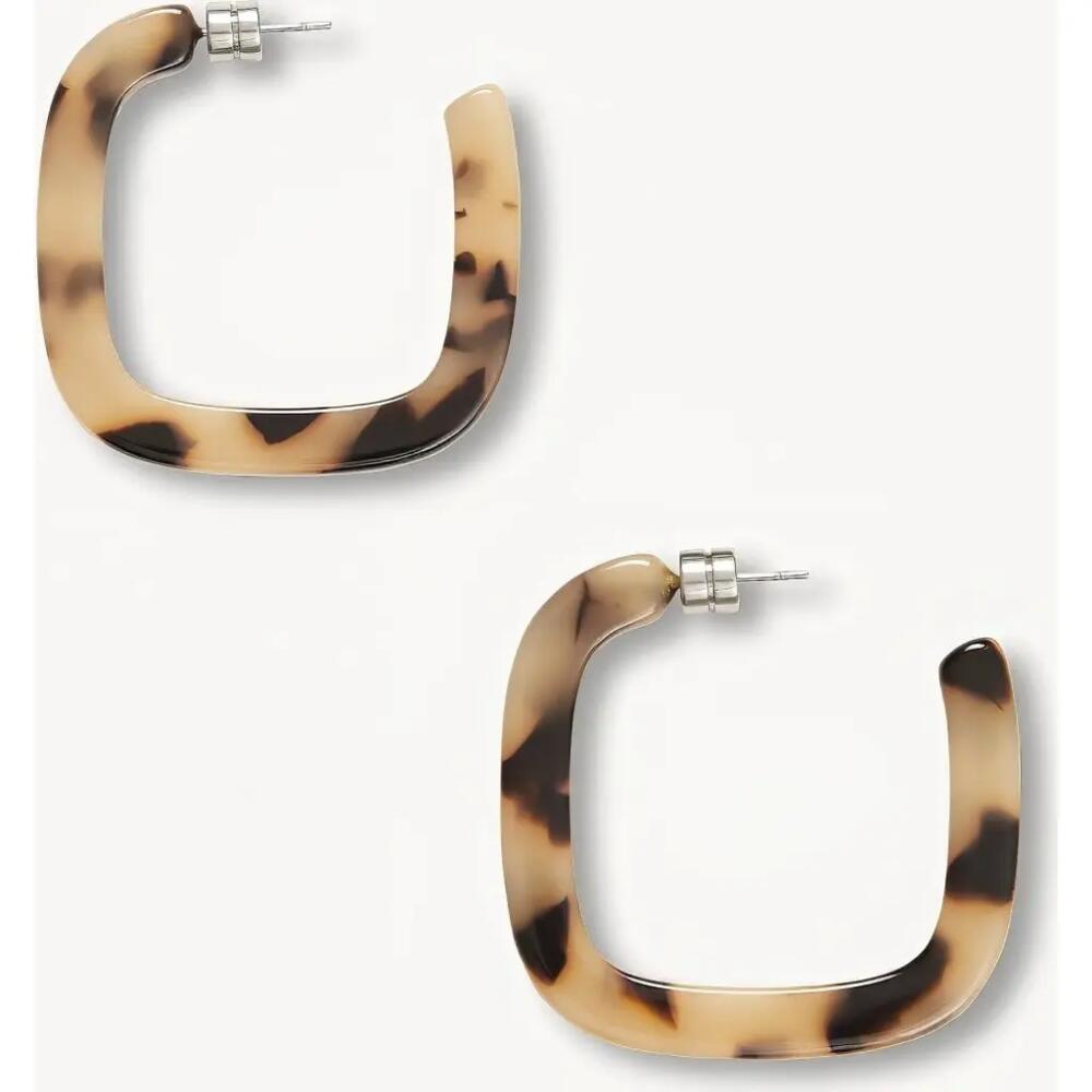 MACHETE Midi Square Hoops in Blonde Tortoise Cover