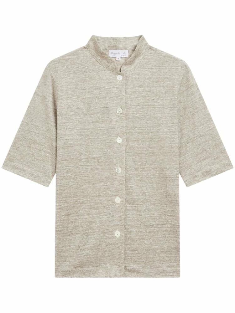 agnès b. Violaine linen shirt - Neutrals Cover