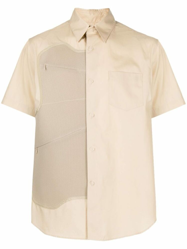 Fumito Ganryu Poly draped short-sleeve shirt - Neutrals Cover