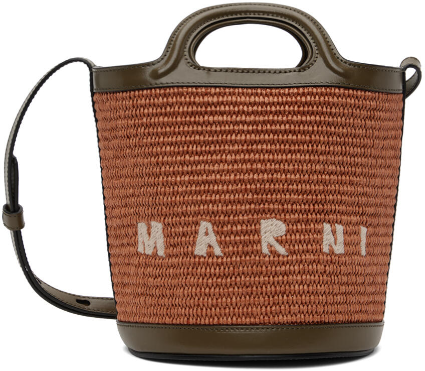 Marni Orange & Khaki Mini Tropicalia Bucket Bag Cover