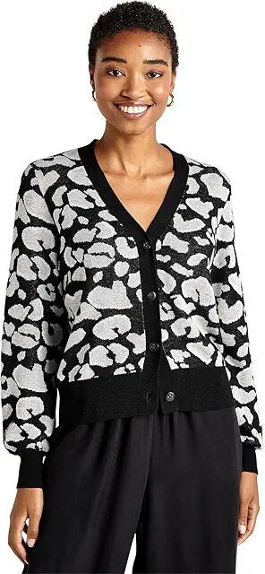 Splendid Leopard Cardigan (Black Mix) Women's Sweater Cover