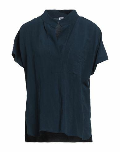 Rue Du Bac Woman Top Midnight blue Viscose, Linen Cover