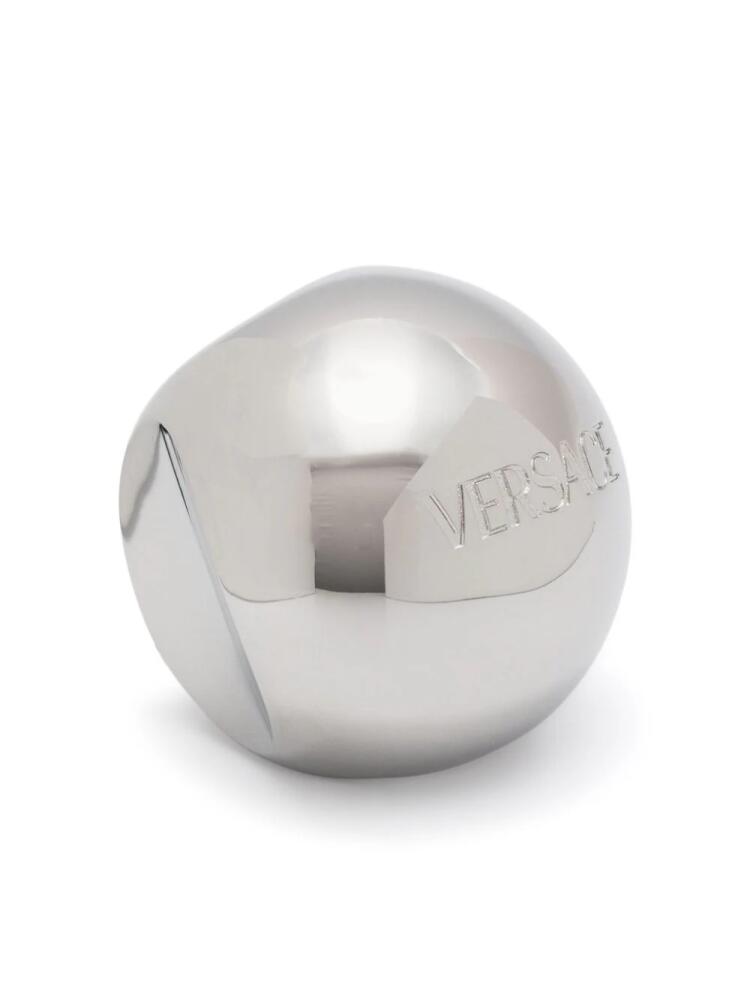 Versace Sphere logo-engraved ring - Silver Cover