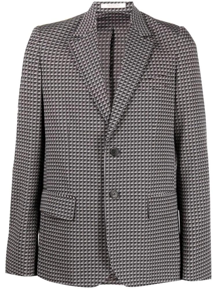 Valentino Garavani geometric-pattern print blazer - Grey Cover