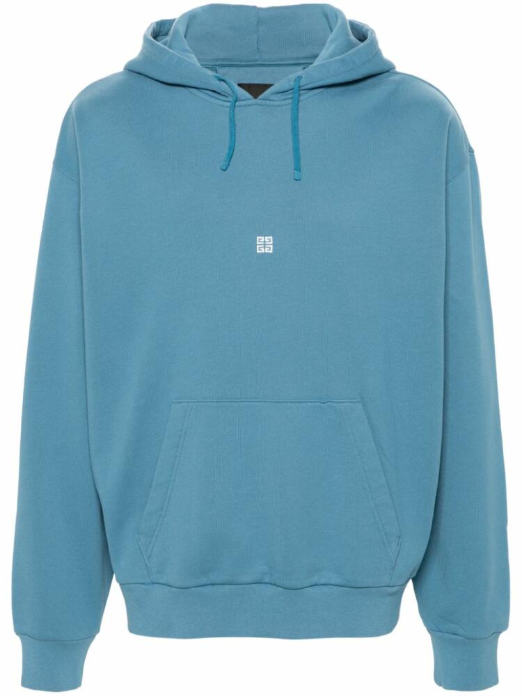 Givenchy 4G-embroidered drawstring hoodie - Blue Cover