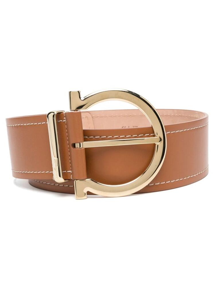 Ferragamo Gancini-buckle leather belt - Brown Cover