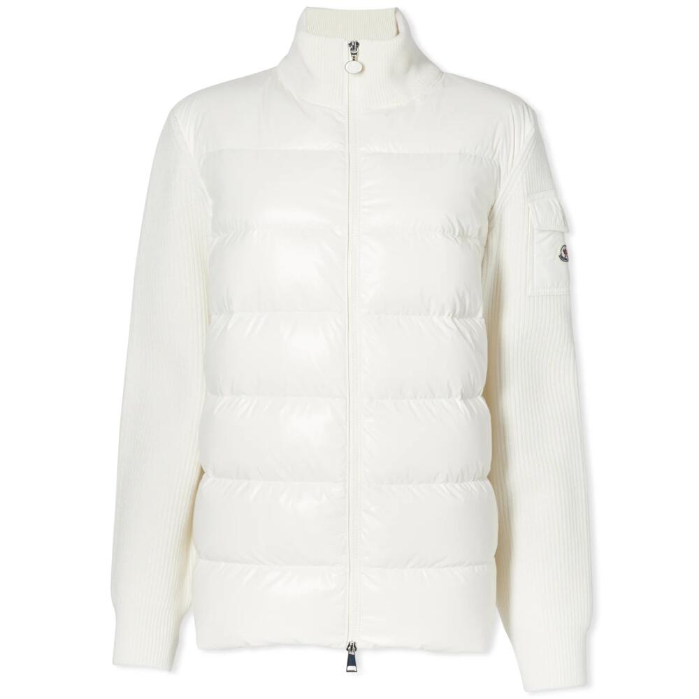 Moncler Women's Padded Front Tonal Cardigan in Beige Cover