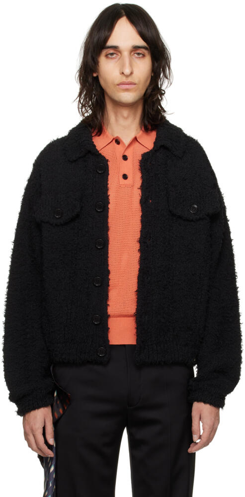 Dries Van Noten Black Fluffy Cardigan Cover