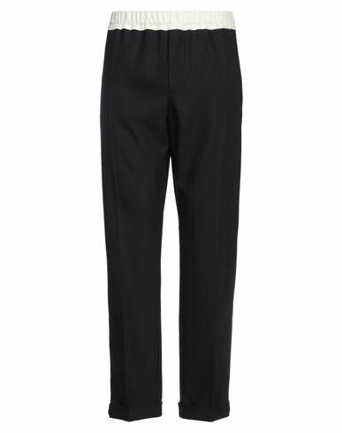 Wales Bonner Man Pants Black Wool, Silk Cover