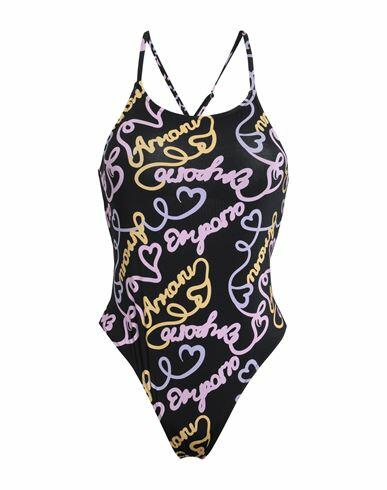 Emporio Armani Ladies Knit Swimsuit Woman One-piece swimsuit Black Polyamide, Elastane Cover