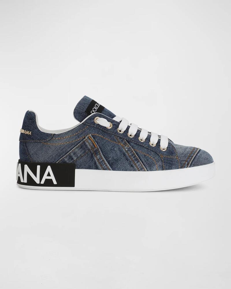 Dolce & Gabbana Portofino Denim Patchwork Sneakers Cover