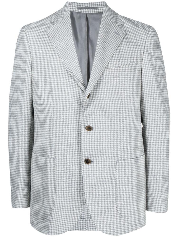 Man On The Boon. Drago houndstooth-pattern blazer - Grey Cover