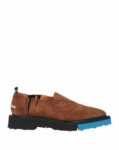 Off-white Man Loafers Brown Leather Cover