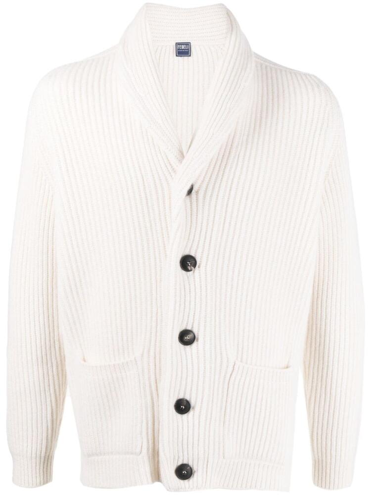 Fedeli ribbed cashmere cardigan - Neutrals Cover