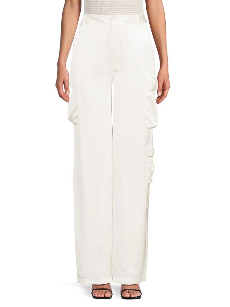 RTA Women's Santiago Silk Cargo Pants - White Cover