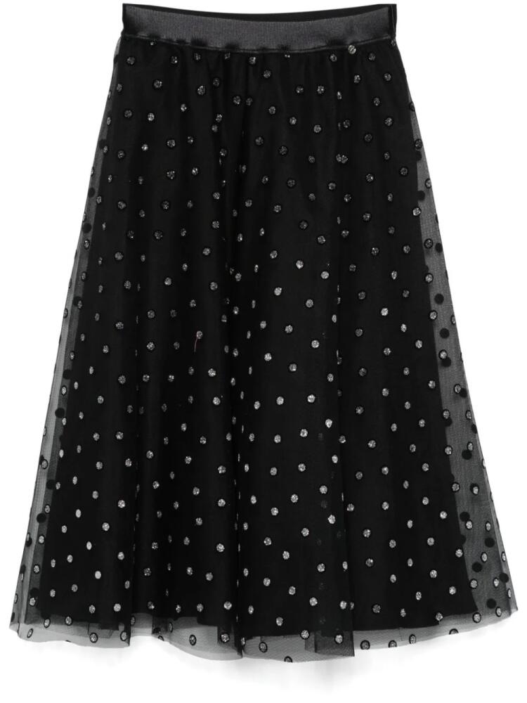 NISSA polka-dot print midi skirt - Black Cover