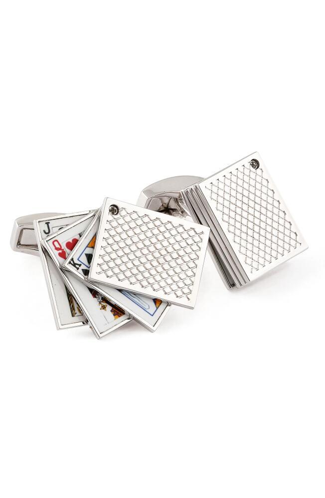 Tateossian Playing Cards Cuff Links in Metallic Silver Cover