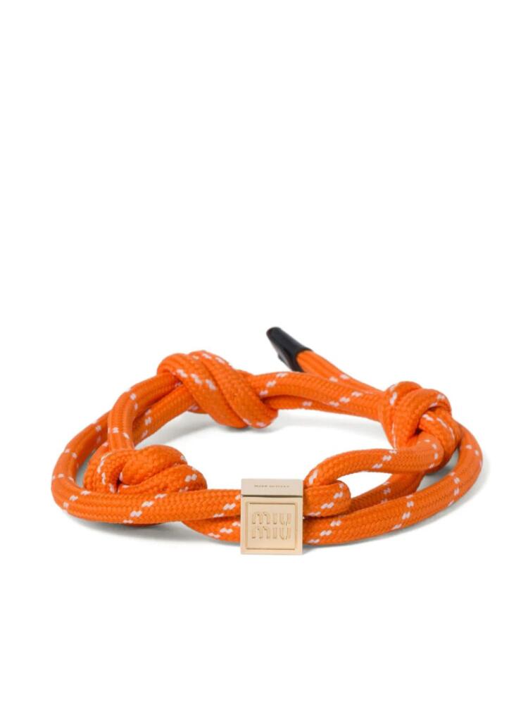 Miu Miu logo-charm rope bracelet - Orange Cover