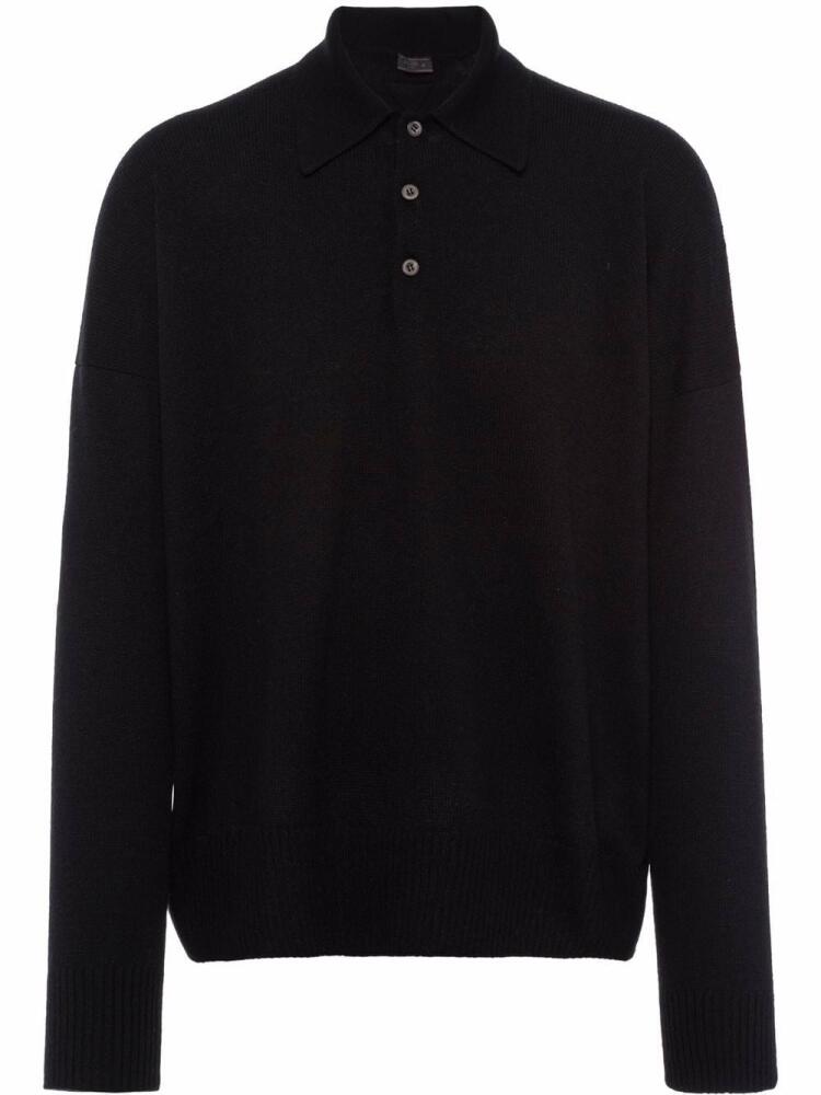 Prada cashmere polo shirt - Black Cover