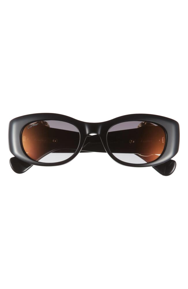 Cartier 51mm Polarized Cat Eye Sunglasses in Black Cover