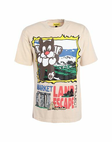 Market Land Escape Project T-shirt Man T-shirt Beige Cotton Cover