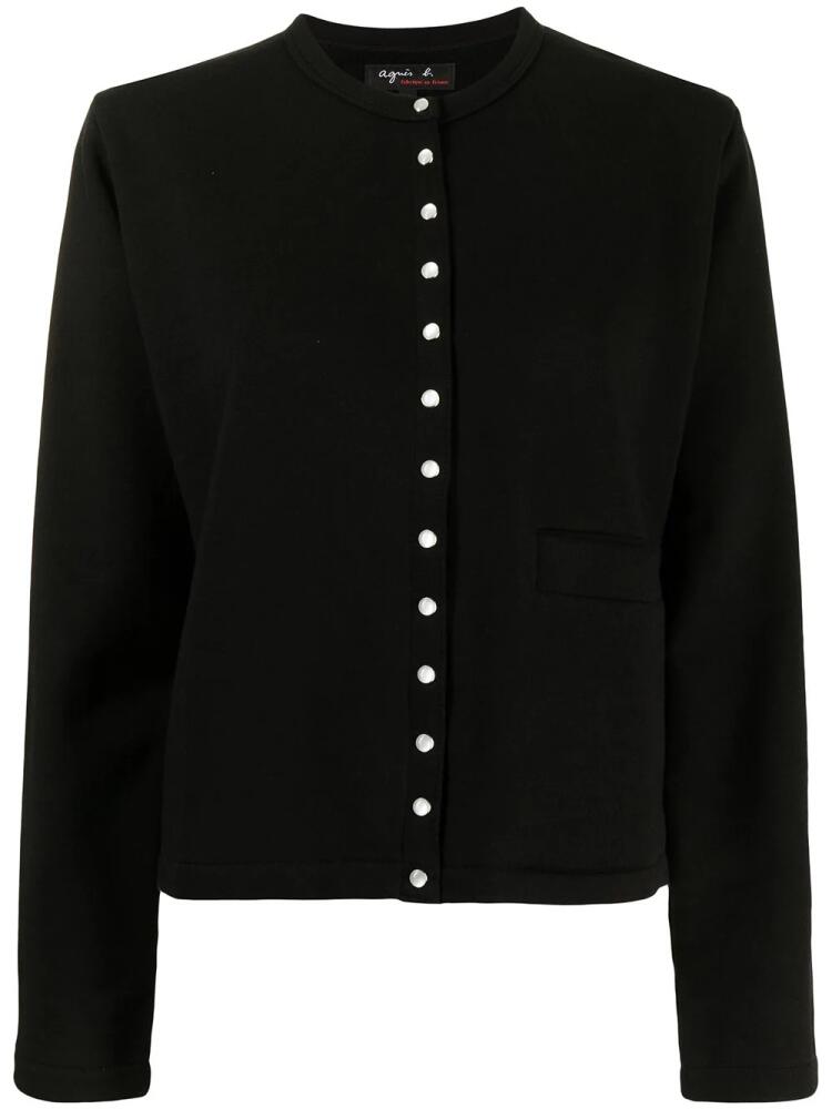 agnès b. snap-fastening knitted cardigan - Black Cover