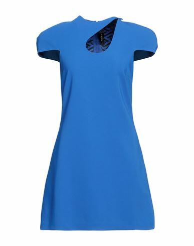 Versace Woman Mini dress Bright blue Viscose, Elastane Cover